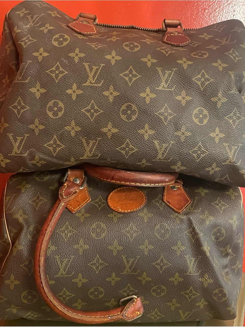 2 Pc Lot Louis Vuitton Monogram Speedy Bags Parts/Repair